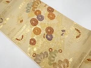 リサイクル　菊に蝶・松模様織出し袋帯